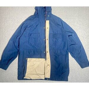 Men’s XL Woolrich Jacket Blue Made in USA Vintage Outdoor Workwear Hooded Coat